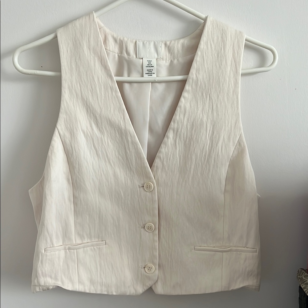 Cream Button-Up Vest